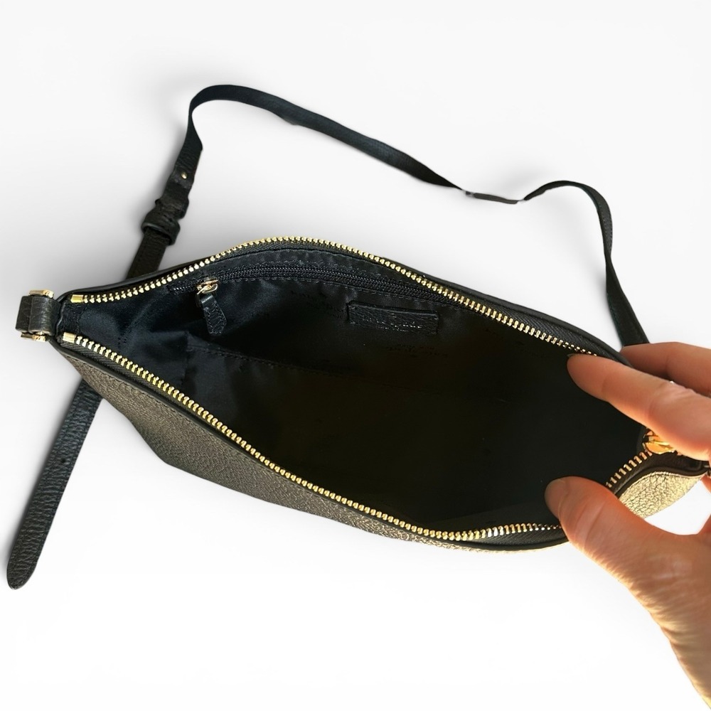 kate spade Lenox Mini Crossbody Bag Purse Black + Gold Hardware, New without Tag - Picture 7 of 11